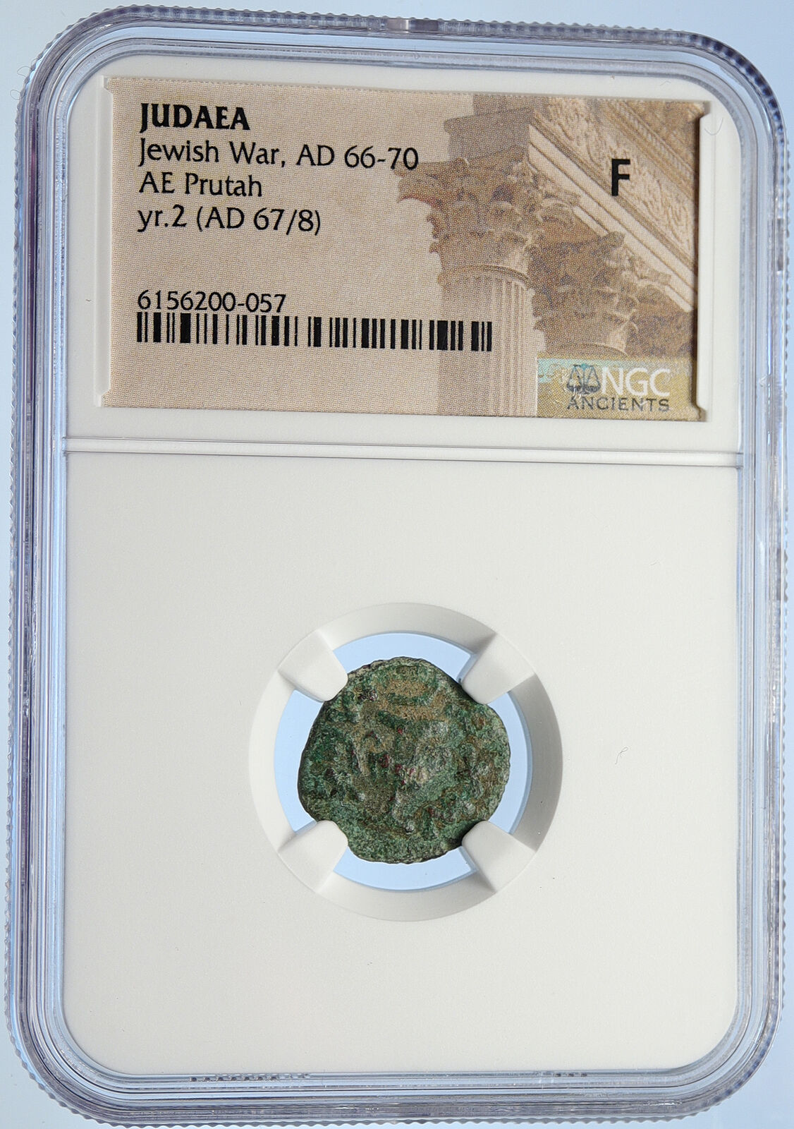 Authentic Ancient JEWISH WAR v ROMANS 67AD Historical JERUSALEM Coin NGC i106072