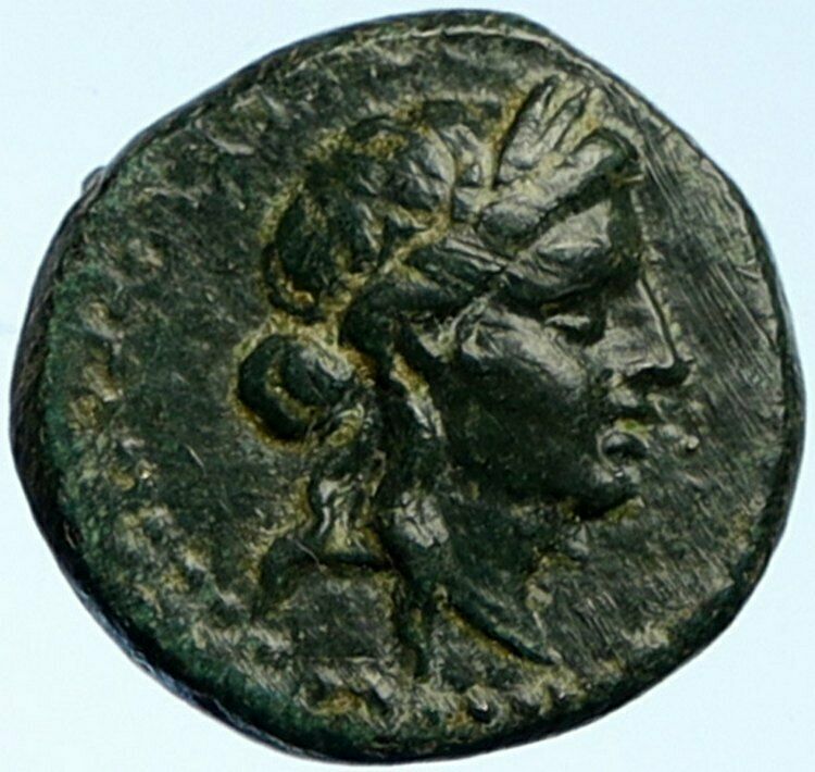 SARDES in LYDIA 133BC Genuine Ancient Greek Coin Apollo Hercules Weapon i102696