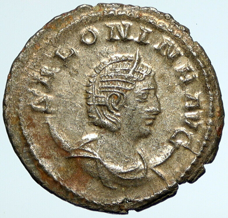 Empress SALONINA Gallienus Authentic Ancient OLD Roman Coin JUNO REGALIA i105578