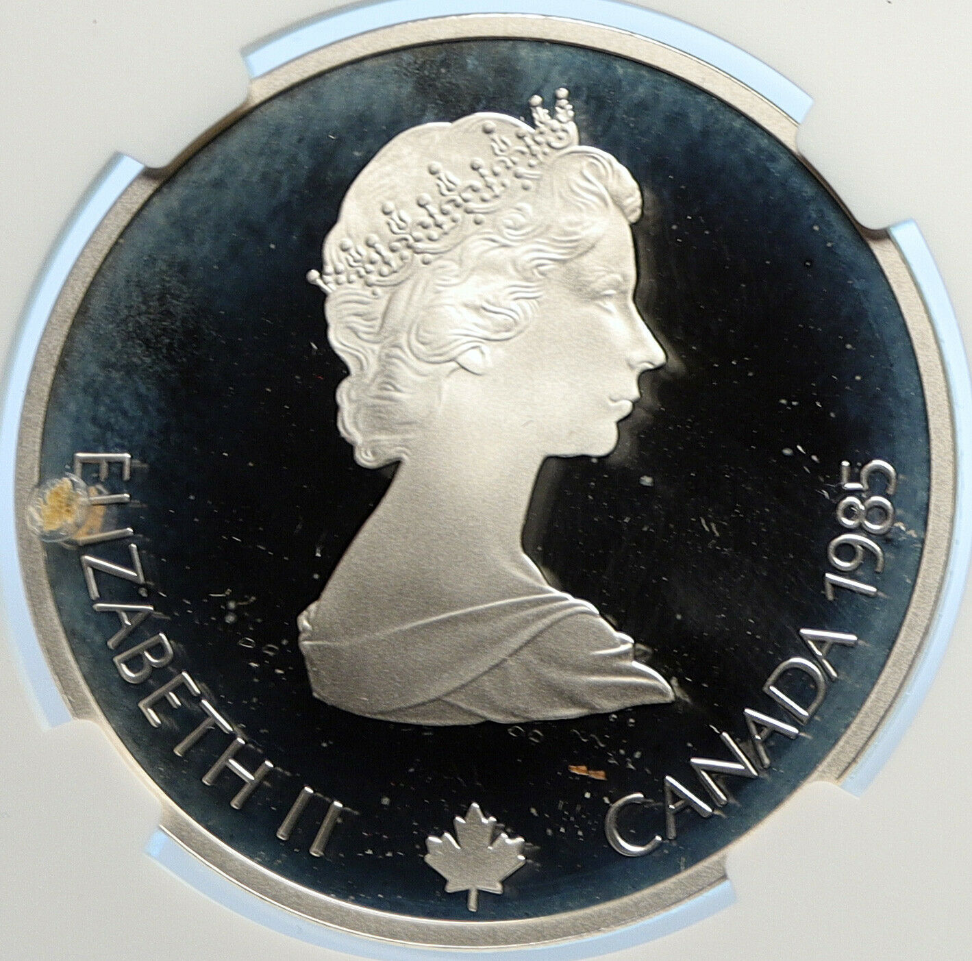 1985 CANADA Old 1988 CALGARY OLYMPICS Skiing Proof Silver $20 Coin NGC i106630