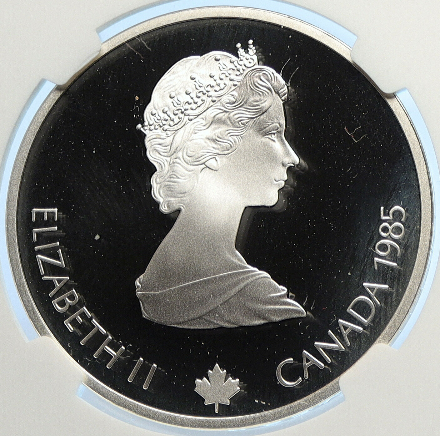 1985 CANADA 1988 CALGARY OLYMPIC Speed Skating Proof Silver $20 Coin NGC i106636