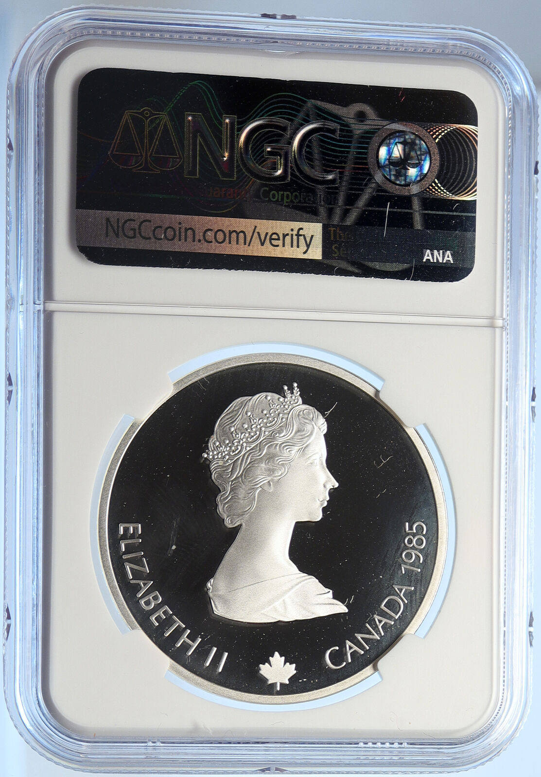 1985 CANADA 1988 CALGARY OLYMPIC Speed Skating Proof Silver $20 Coin NGC i106636