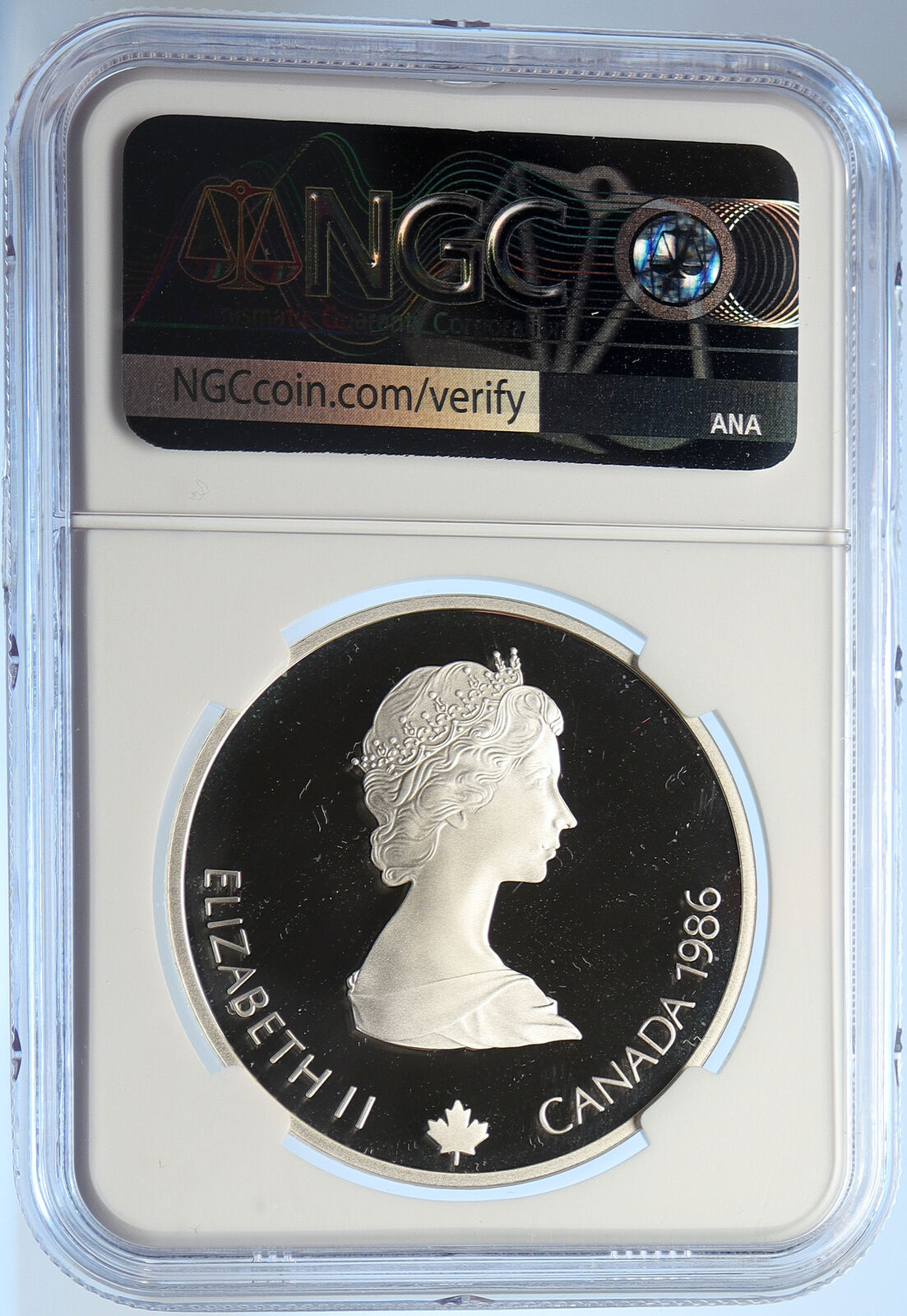 1986 CANADA 1988 CALGARY OLYMPICS Free Skiing Proof Silver $20 Coin NGC i106638