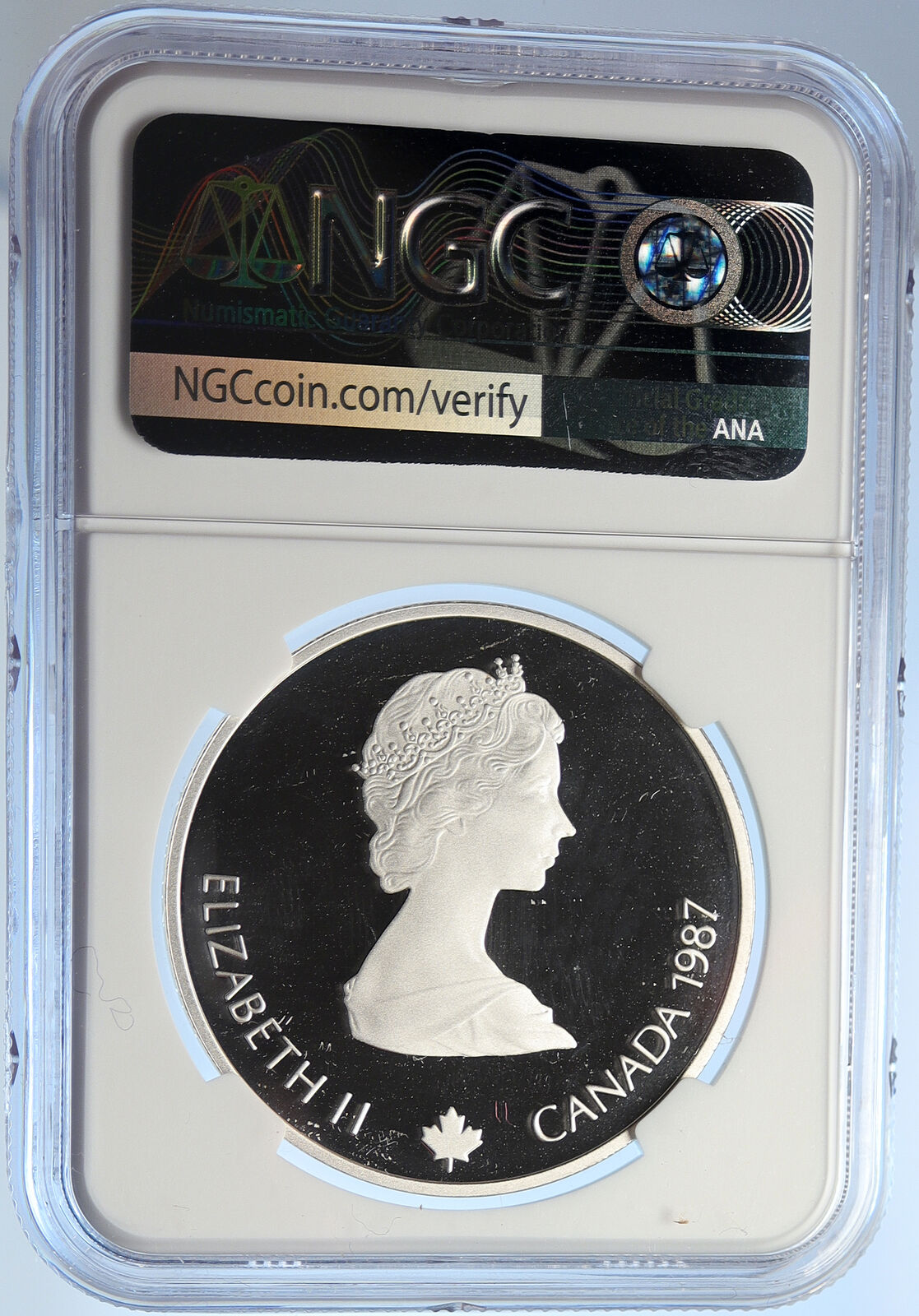 1987 CANADA 1988 CALGARY OLYMPICS Ski Jumping Proof Silver $20 Coin NGC i106646