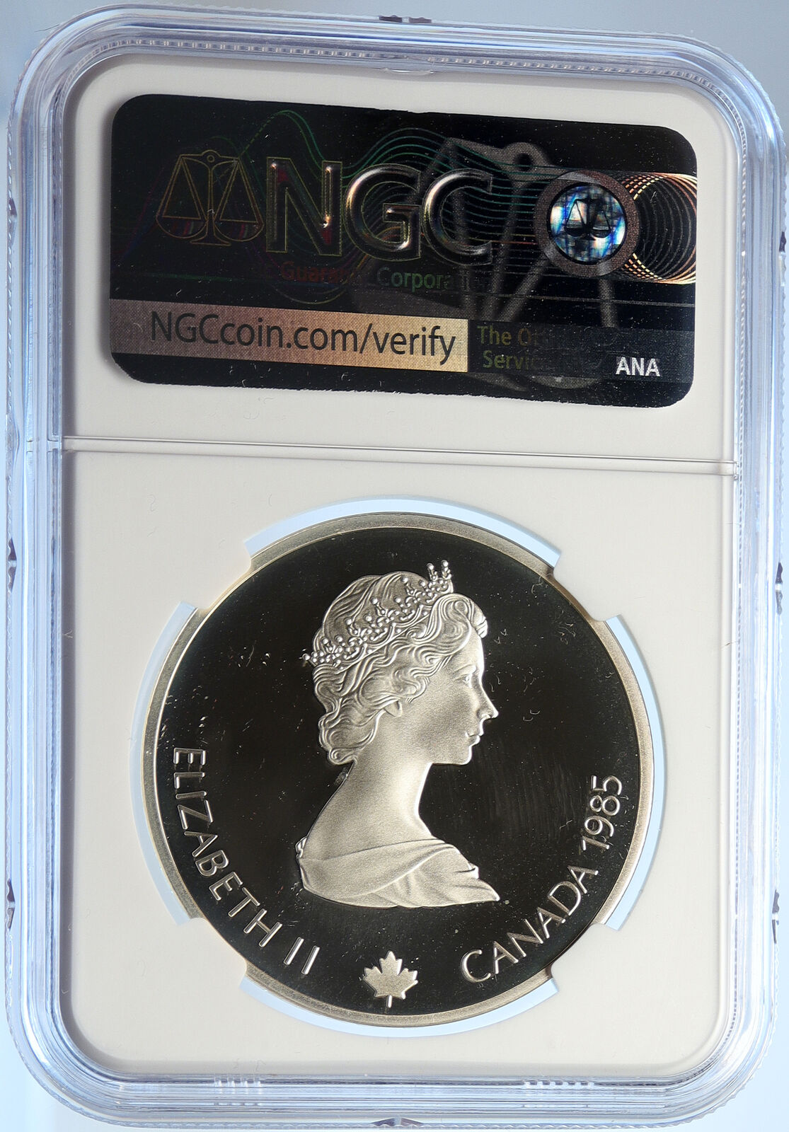 1985 CANADA Old 1988 CALGARY OLYMPICS Skiing Proof Silver $20 Coin NGC i106632