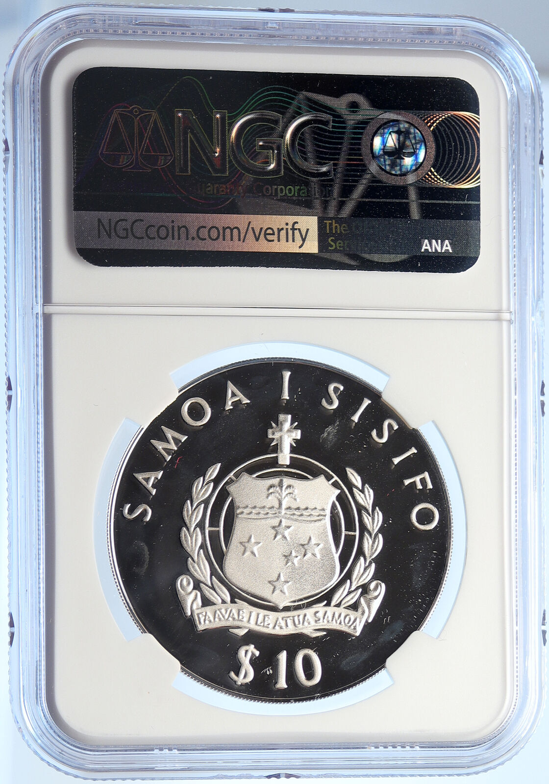 1981 SAMOA UK US President ROOSEVELT Old Proof Silver 10 Tala Coin NGC i106608