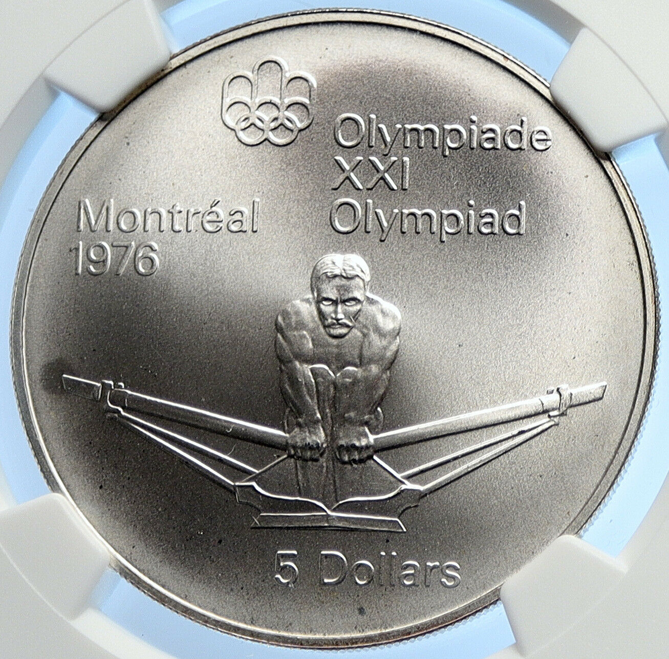 1974 CANADA Queen Elizabeth II Olympics Montreal ROWING BU Silver 5 Coin i106659