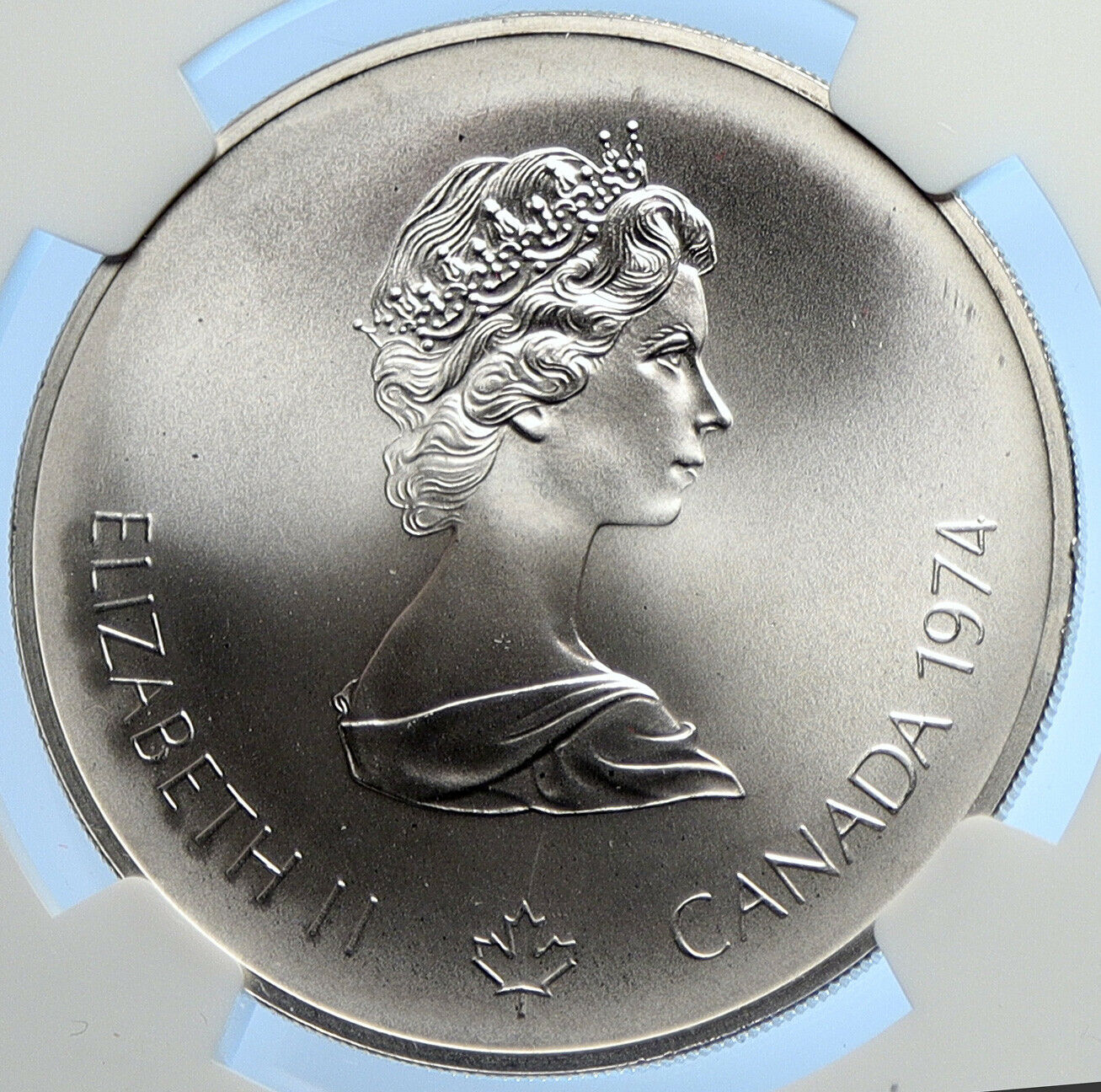 1974 CANADA Queen Elizabeth II Olympics Montreal ROWING BU Silver 5 Coin i106659