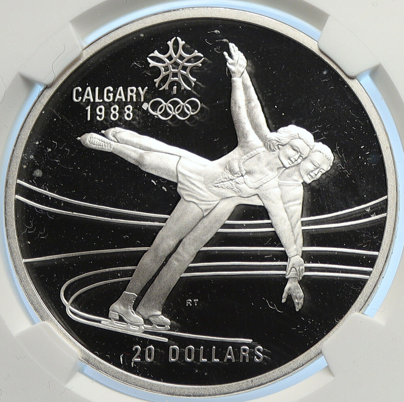 1987 CANADA 1988 CALGARY OLYMPICS Ice Skating Proof Silver $20 Coin NGC i106647