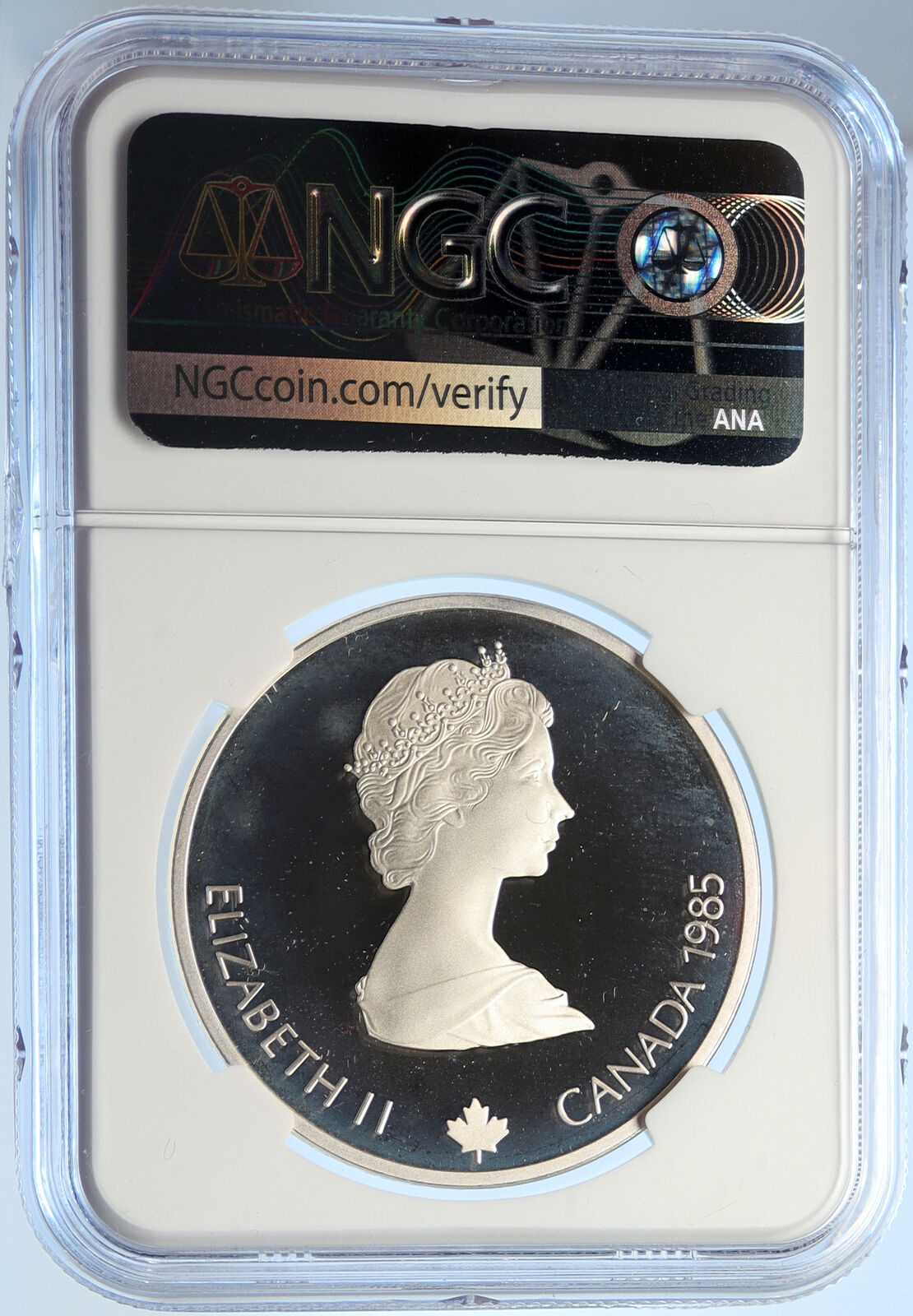 1985 CANADA 1988 CALGARY OLYMPIC Speed Skating Proof Silver $20 Coin NGC i106637