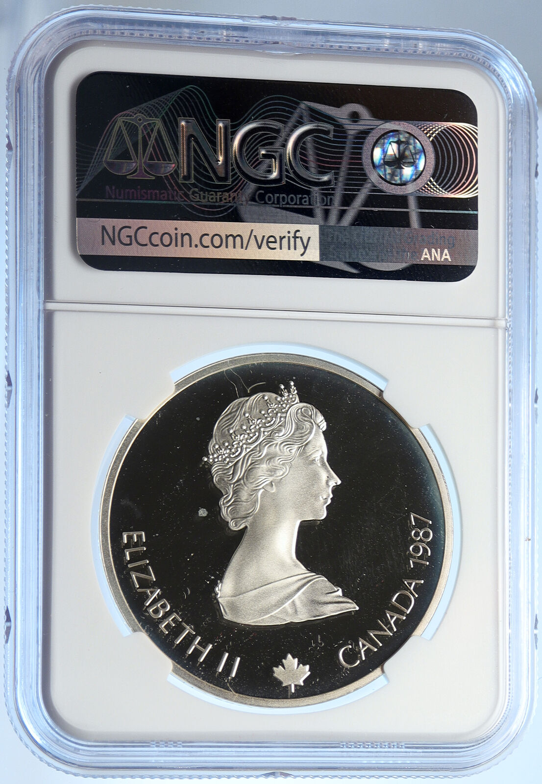 1987 CANADA 1988 CALGARY OLYMPICS Ice Curling Proof Silver $20 Coin NGC i106652