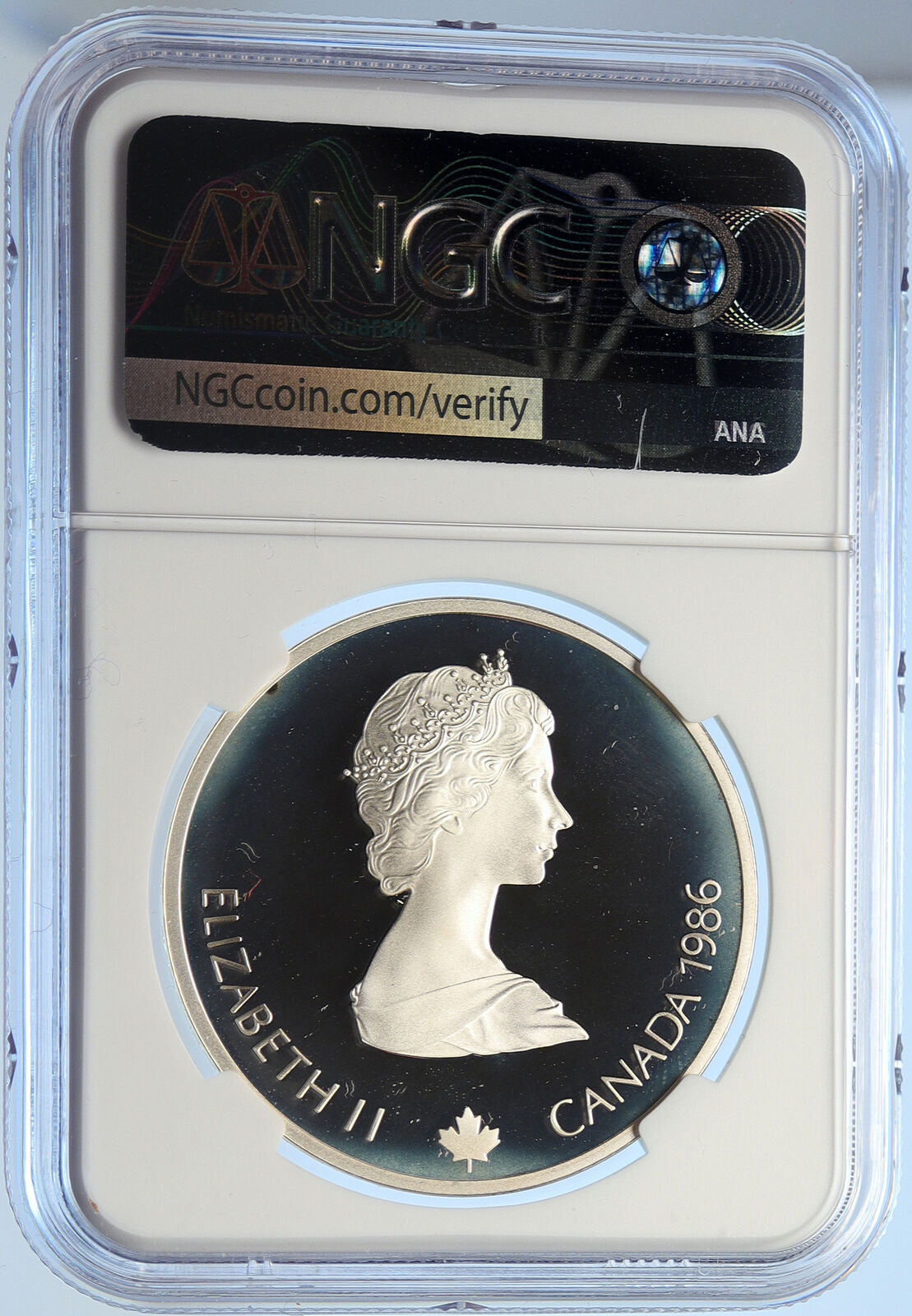 1986 CANADA 1988 CALGARY OLYMPICS Free Skiing Proof Silver $20 Coin NGC i106639