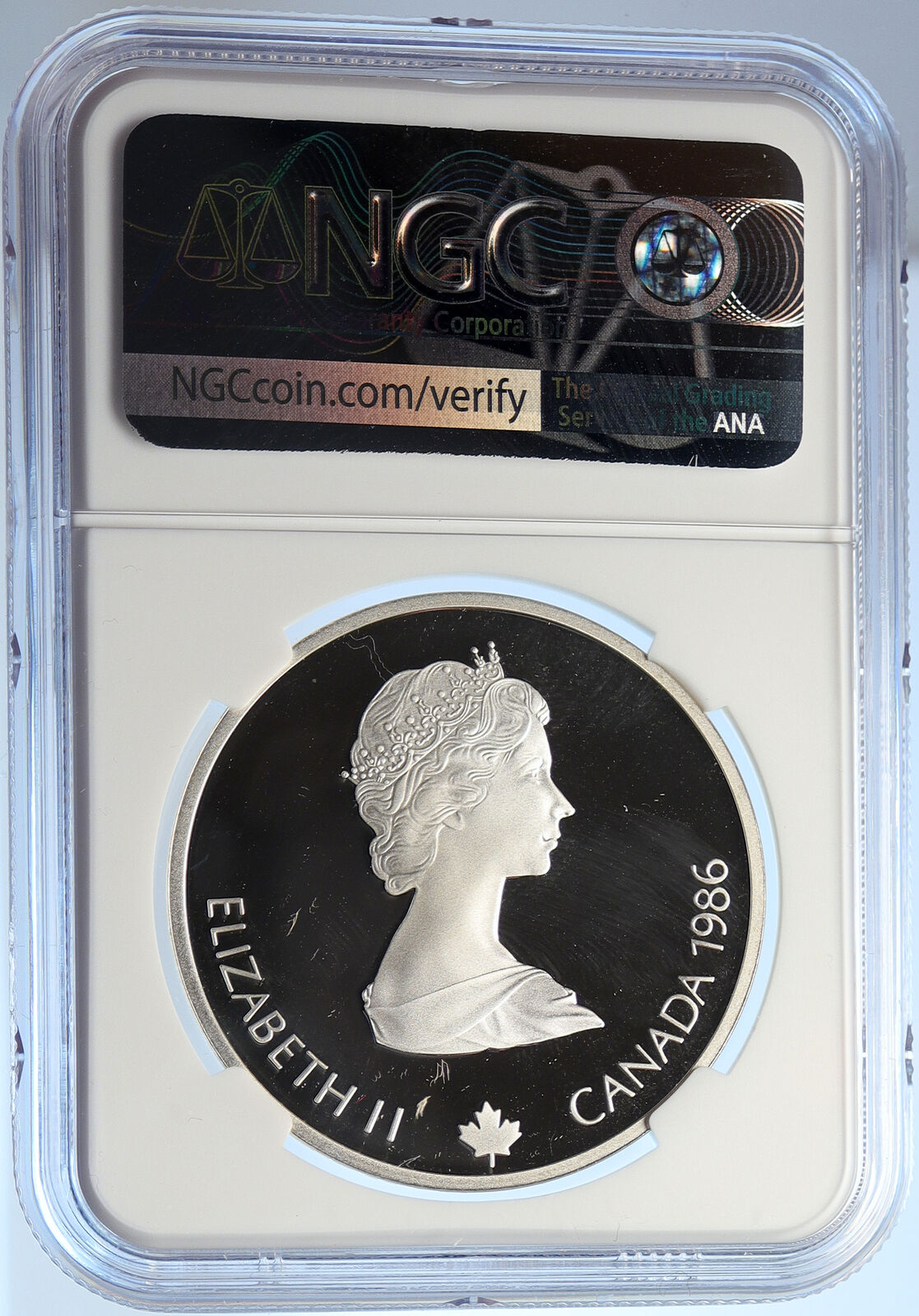 1986 CANADA 1988 CALGARY OLYMPICS Free Skiing Proof Silver $20 Coin NGC i106640