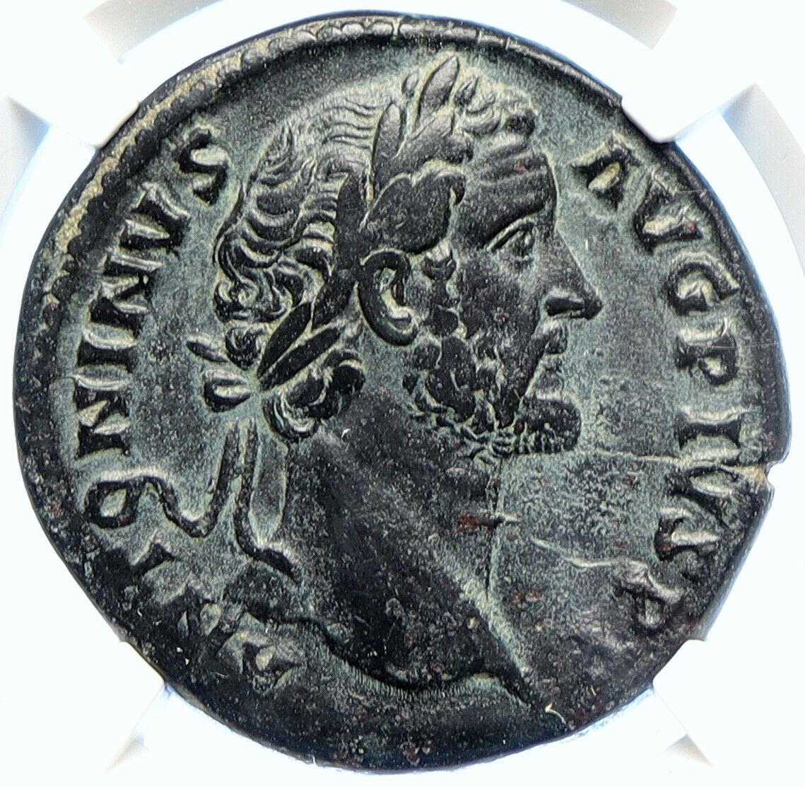 ANTONINUS PIUS Marcus Aurelius Father ROME Ancient Roman Coin ALTAR NGC i106610