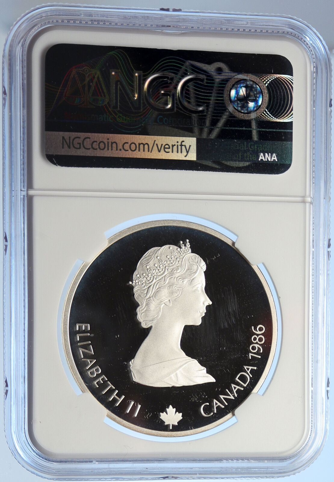 1986 CANADA Old 1988 CALGARY OLYMPICS BIATHLON Proof Silver $20 Coin NGC i106642