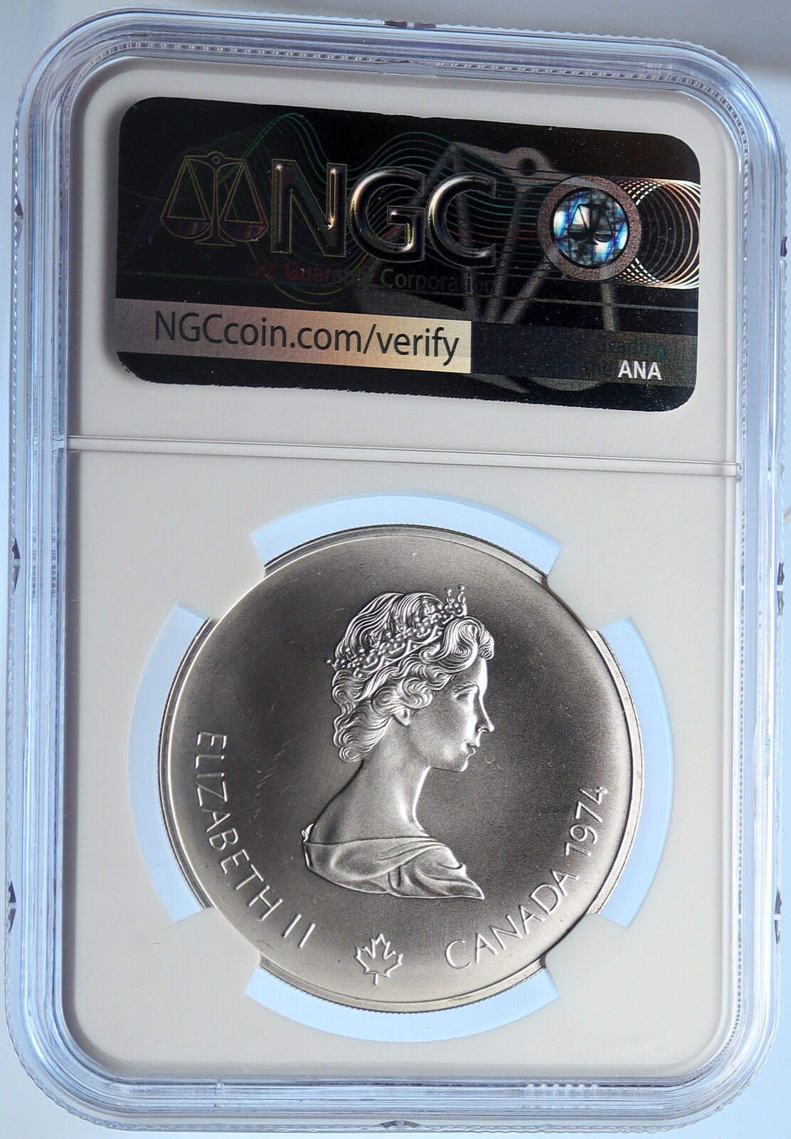 1974 CANADA Elizabeth II Olympic Montreal Native BU Silver $5 Coin NGC i106656