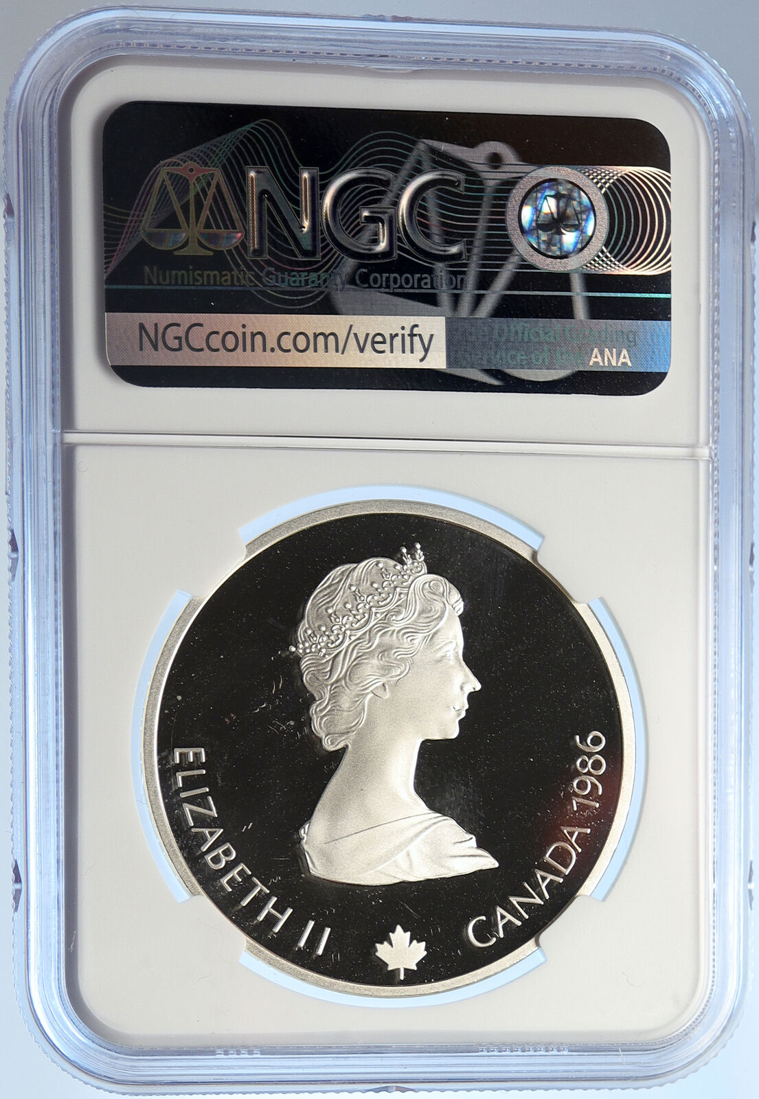 1986 CANADA Old 1988 CALGARY OLYMPICS BIATHLON Proof Silver $20 Coin NGC i106643