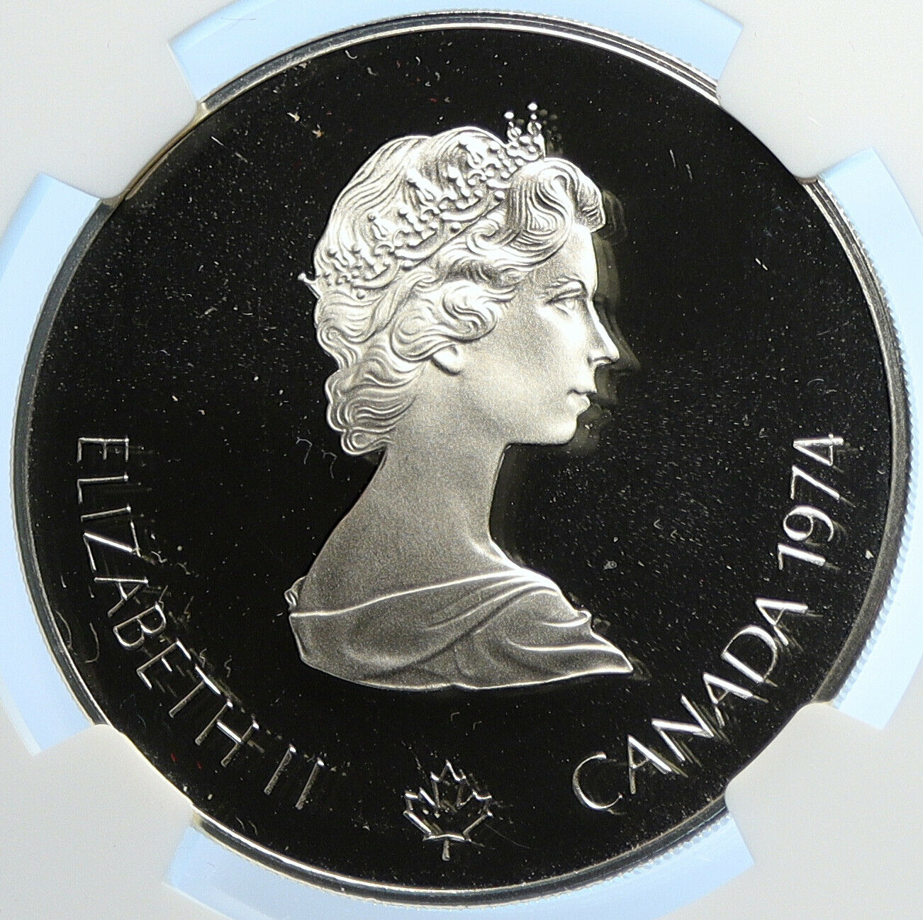 1974 CANADA Elizabeth II Olympic Montreal TORCH Proof Silver $5 Coin NGC i106654