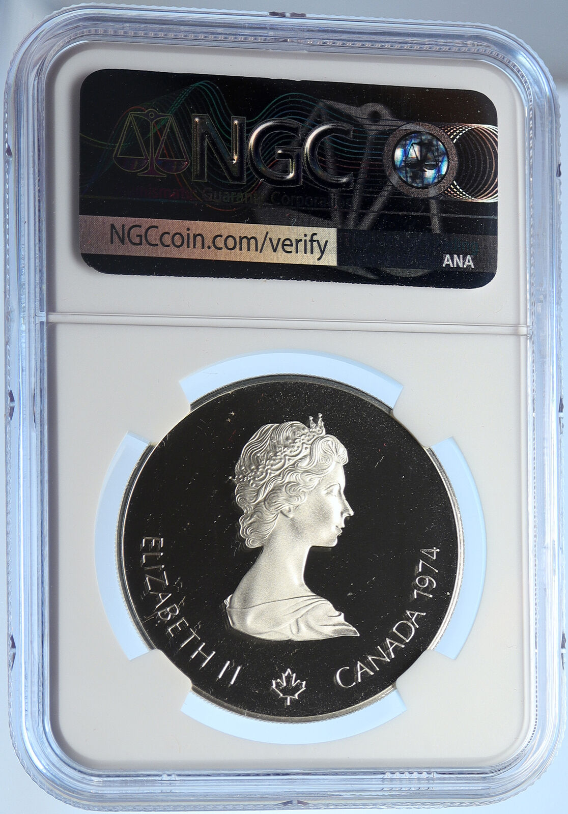 1974 CANADA Elizabeth II Olympic Montreal TORCH Proof Silver $5 Coin NGC i106654