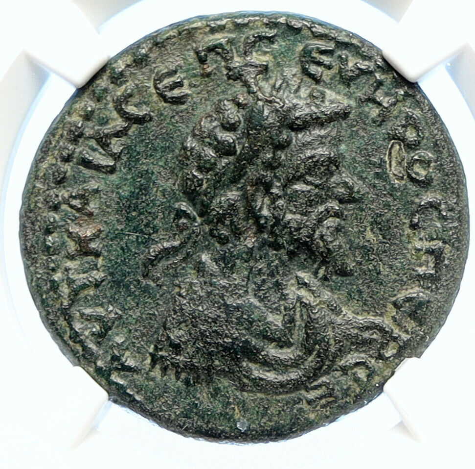 SEPTIMIUS SEVERUS & WIFE JULIA DOMNA Ancient OLD Vintage Roman Coin NGC i106612