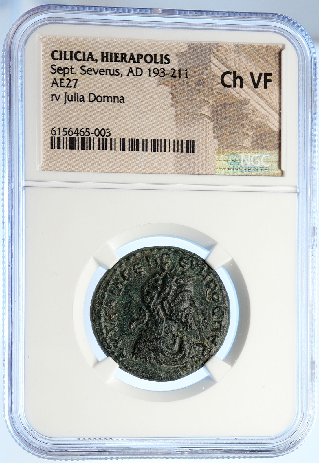 SEPTIMIUS SEVERUS & WIFE JULIA DOMNA Ancient OLD Vintage Roman Coin NGC i106612