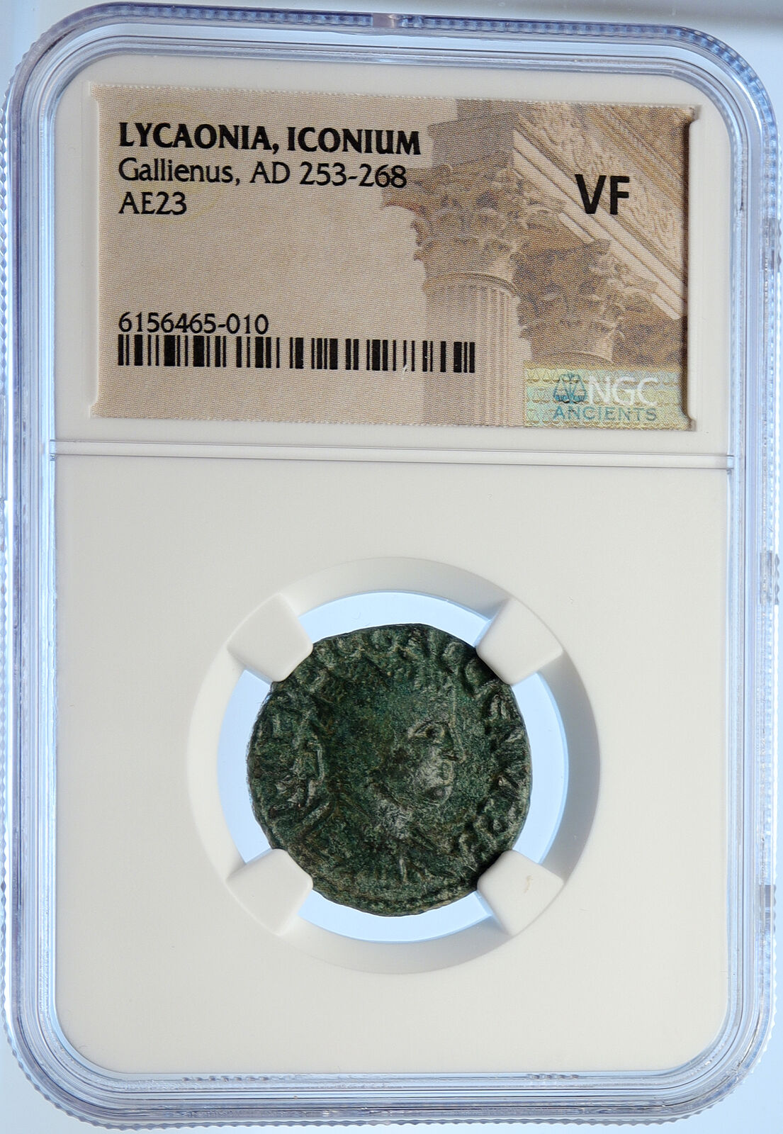 GALLIENUS Authentic Ancient Iconium OLD Roman Coin PERSEUS & MEDUSA NGC i106619