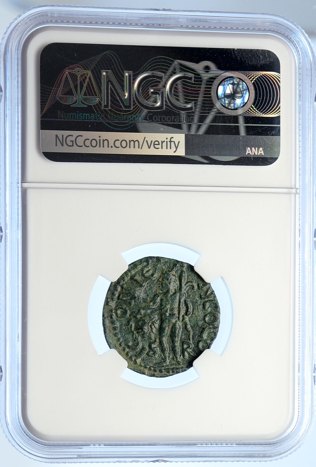 GALLIENUS Authentic Ancient Iconium OLD Roman Coin PERSEUS & MEDUSA NGC i106619