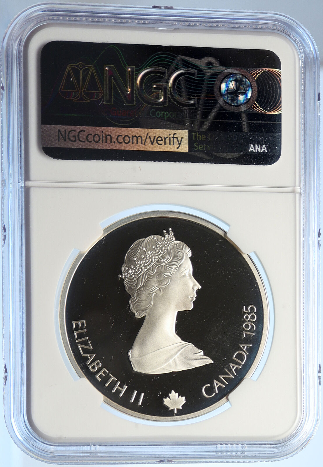 1985 CANADA 1988 CALGARY OLYMPIC Speed Skating Proof Silver $20 Coin NGC i106634