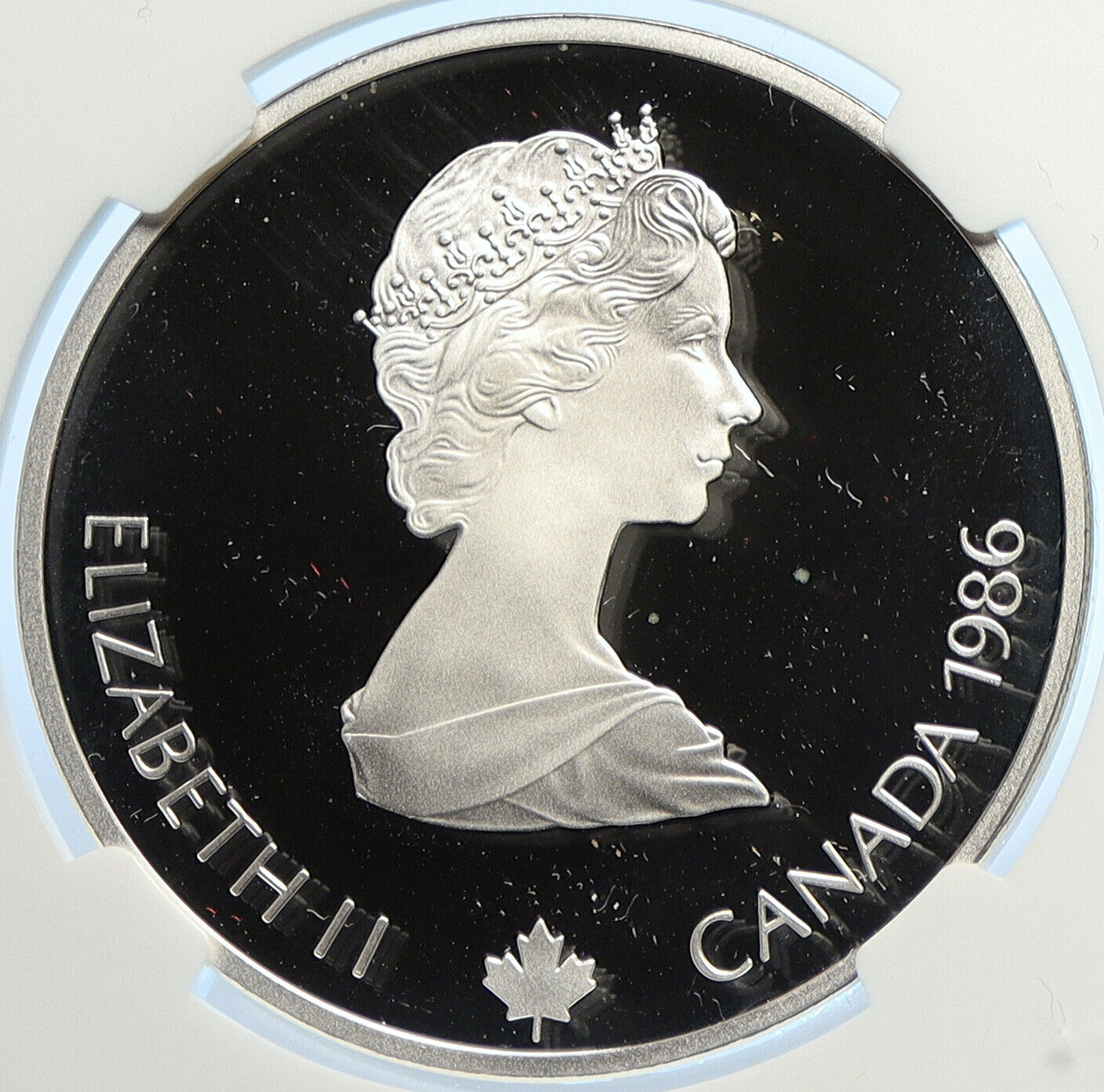 1986 CANADA 1988 CALGARY OLYMPIC CrossC Skiing Proof Silver $20 Coin NGC i106627