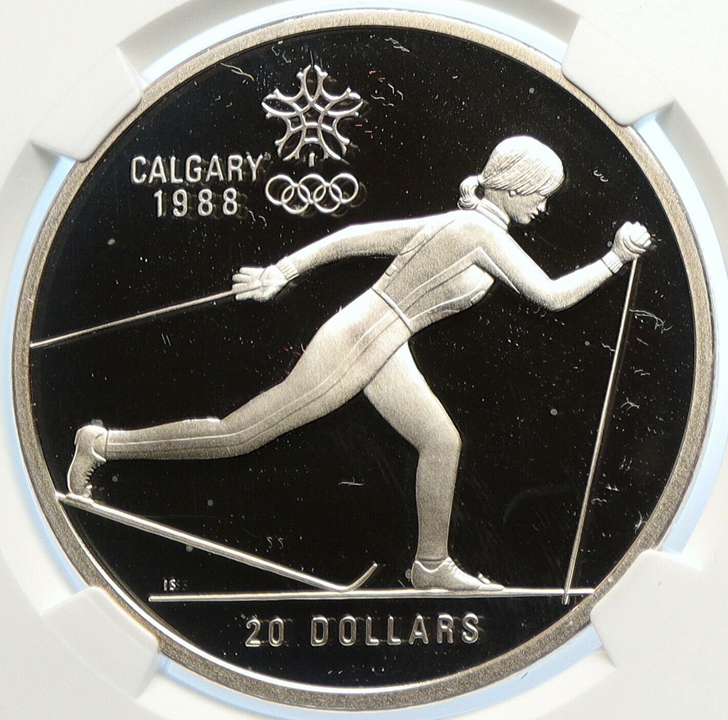 1986 CANADA 1988 CALGARY OLYMPIC CrossC Skiing Proof Silver $20 Coin NGC i106629