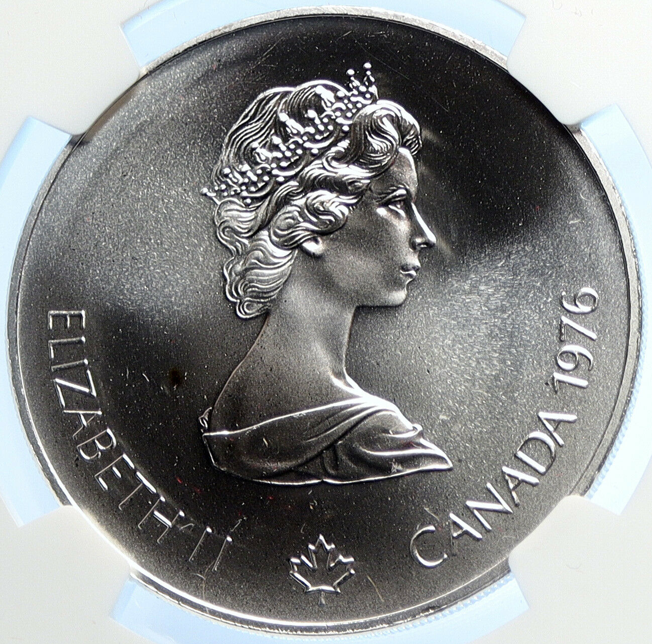 1976 CANADA Elizabeth II Olympics Montreal BOXING BU Silver $5 Coin NGC i106661