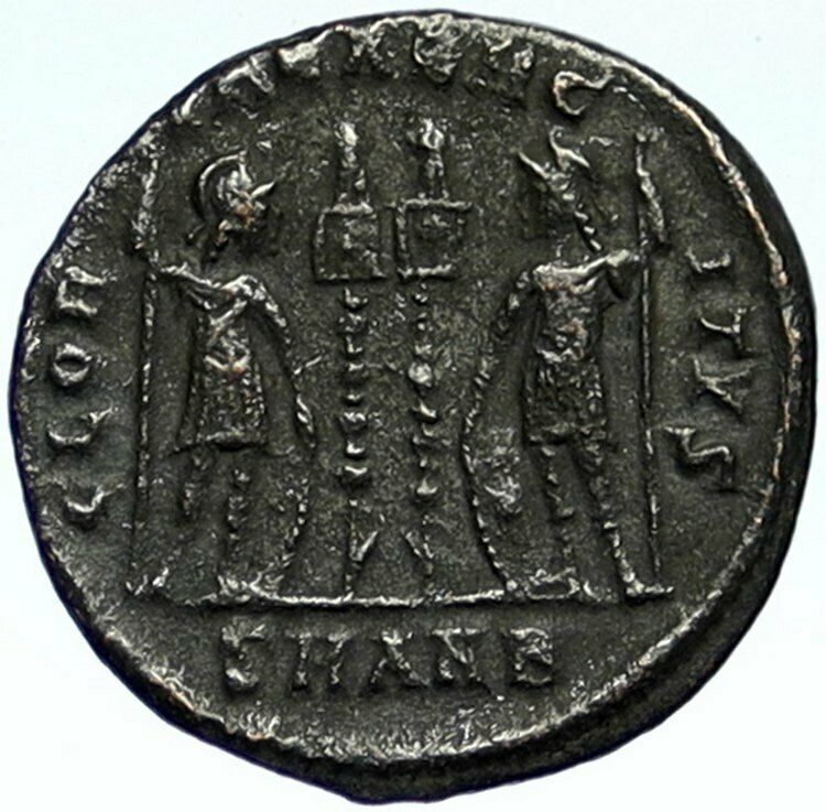 CONSTANTINE I the Great Authentic Ancient Roman Coin WAR LEGION SOLDIERS i101039