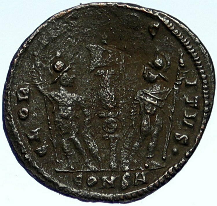 CONSTANTINE I the Great Authentic Ancient Roman Coin WAR LEGION SOLDIERS i101041