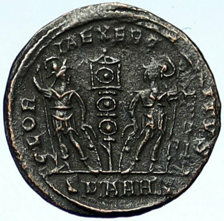 CONSTANS Authentic Ancient ANTIOCH 337AD Roman Coin WAR LEGION SOLDIERS i101027