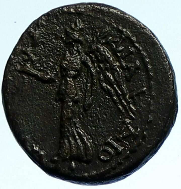 Laodikeia in Phrygia 81AD Authentic Ancient Old Greek Coin ATHENA & NIKE i103676