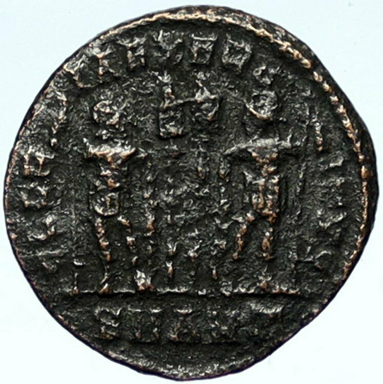 CONSTANTIUS II Antioch Authentic Ancient Roman Coin WAR LEGION SOLDIERS i101029