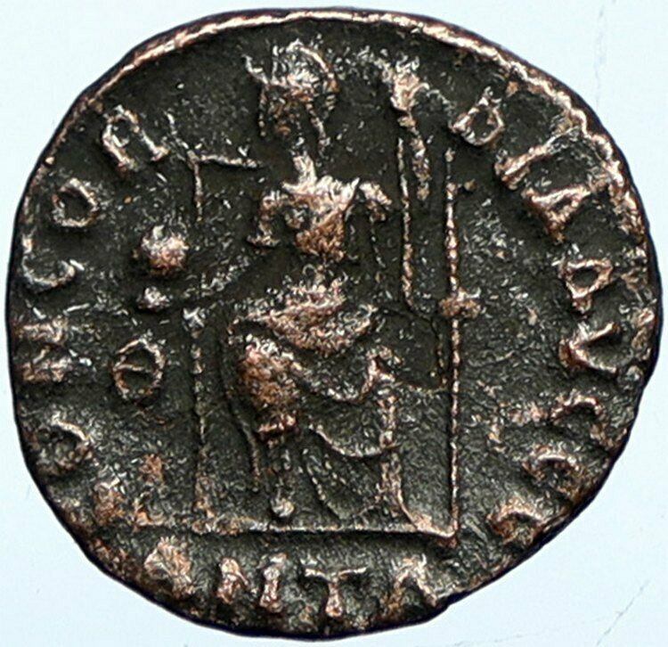 GRATIAN 378AD Antioch Authentic ANCIENT Roman Coin City Goddess ROMA i100368