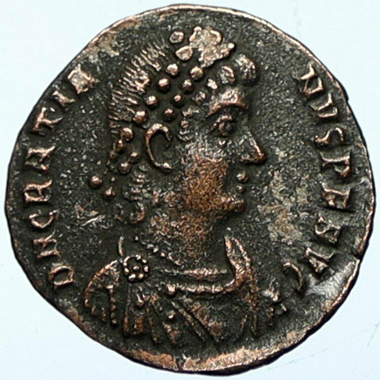 GRATIAN 378AD Antioch Authentic ANCIENT Roman Coin City Goddess ROMA i100368