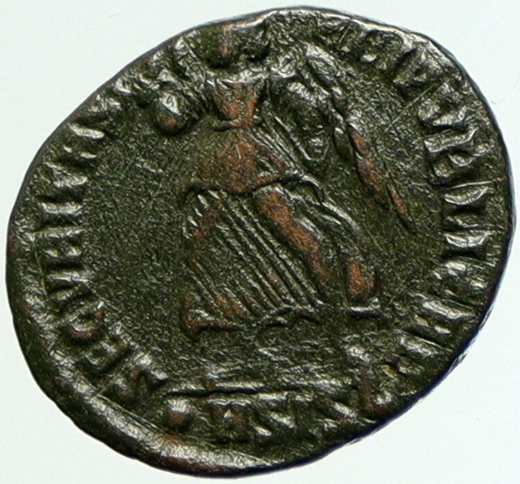 VALENS Original 364AD Siscia Authentic Ancient Roman Coin VICTORY ANGEL i104344