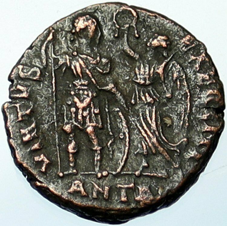 HONORIUS crowned by Victory 395AD Antioch Authentic Ancient Roman Coin i100625