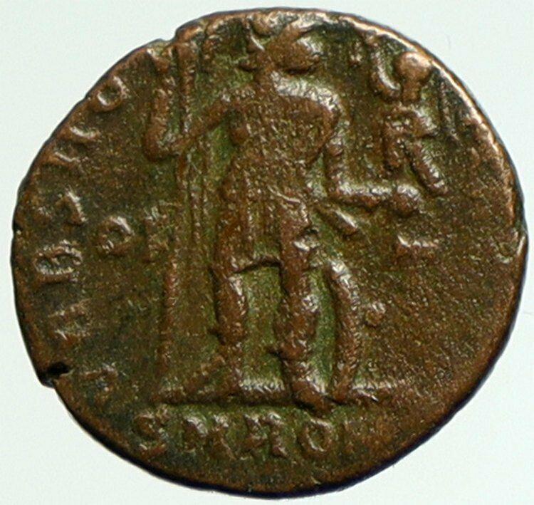 HONORIUS Authentic Rare Ancient Roman Coin Roma with ROMA WAR VICTORY i104352