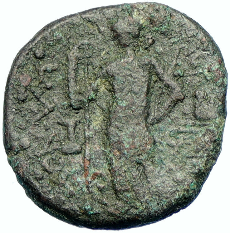 TRAJAN Judaea Ascalon (Jerusalem Area) Ancient Roman Coin GALLEY ALTAR i100605