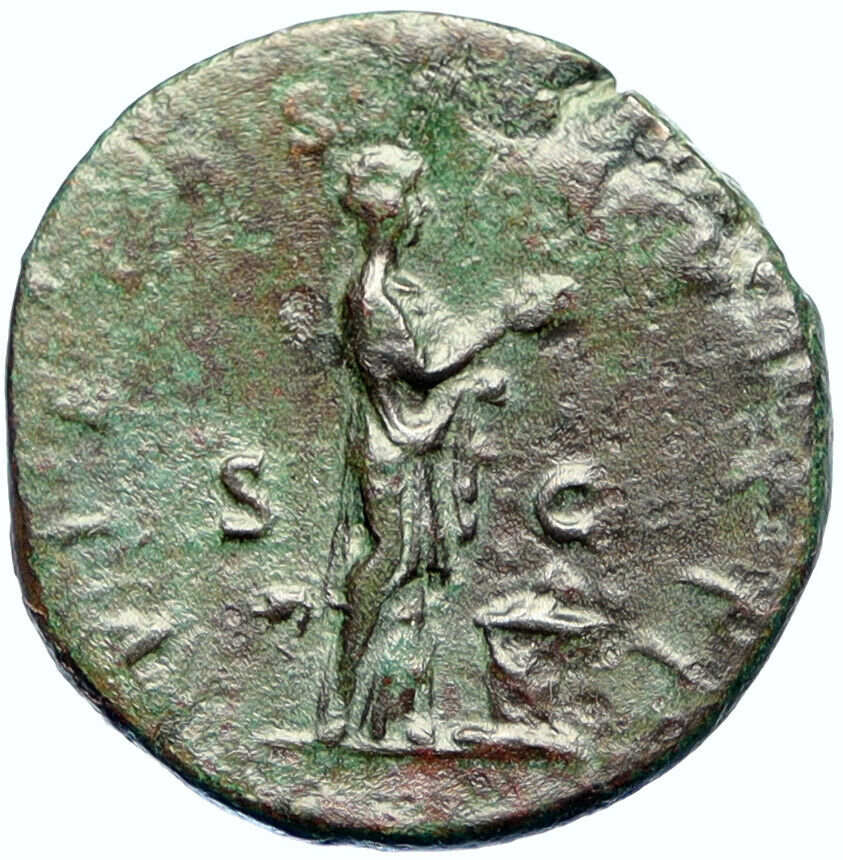 HADRIAN 119-121 AD Rome BIG Authentic Ancient OLD Roman Coin w PIETAS i102690