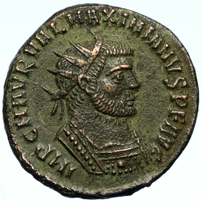 MAXIMIAN Authentic Ancient 285AD Genuine Roman Coin ZEUS GLOBE HERCULES i102829