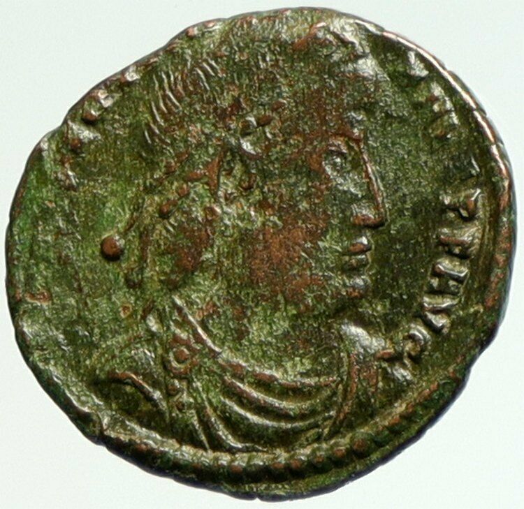 VALENTINIAN I 367AD Siscia Authentic Ancient Roman Coin VICTORY ANGEL i104257