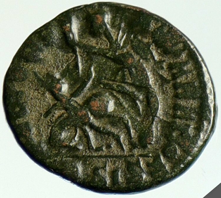 CONSTANTIUS II Siscia Ancient OLD Roman Coin HORSEMAN SPEARED WAR BATTLE i104259