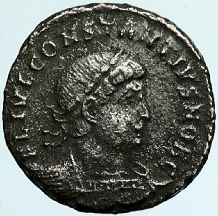 CONSTANTIUS II Antioch Authentic Ancient Roman Coin WAR LEGION SOLDIERS i101636