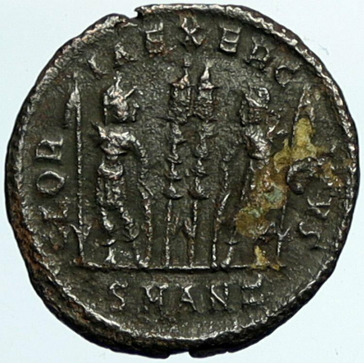 CONSTANTIUS II Antioch Authentic Ancient Roman Coin WAR LEGION SOLDIERS i101648