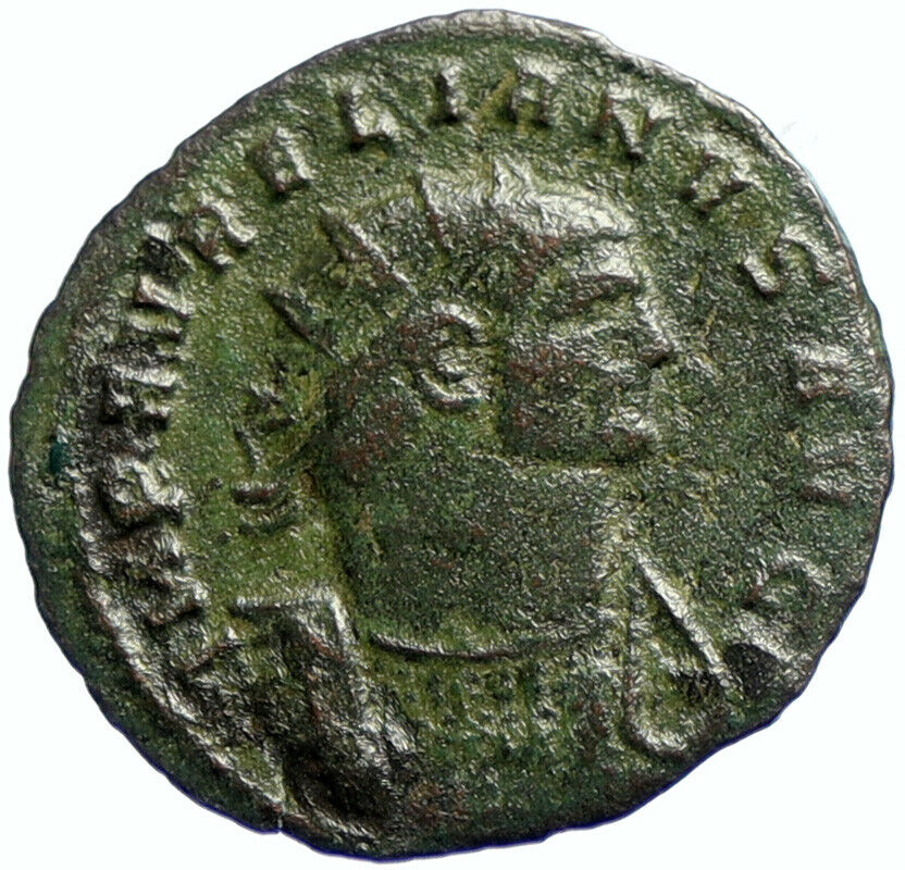 AURELIAN Authentic Ancient 272AD Roman Coin EMPEROR gets GLOBE of ZEUS i103703