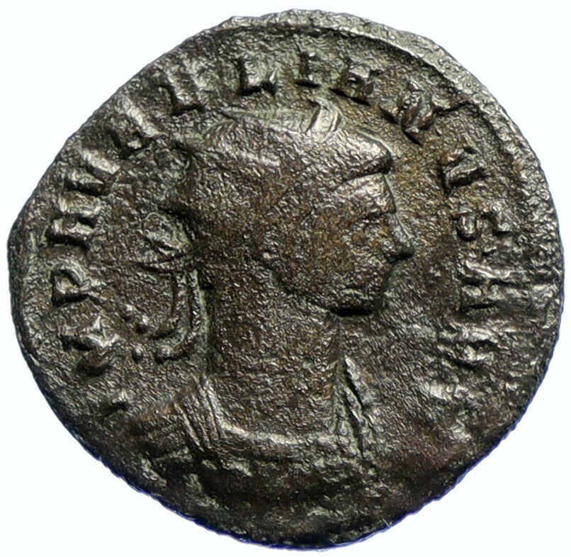 AURELIAN gets Wreath from Victory 274AD Authentic OLD Ancient Roman Coin i103715